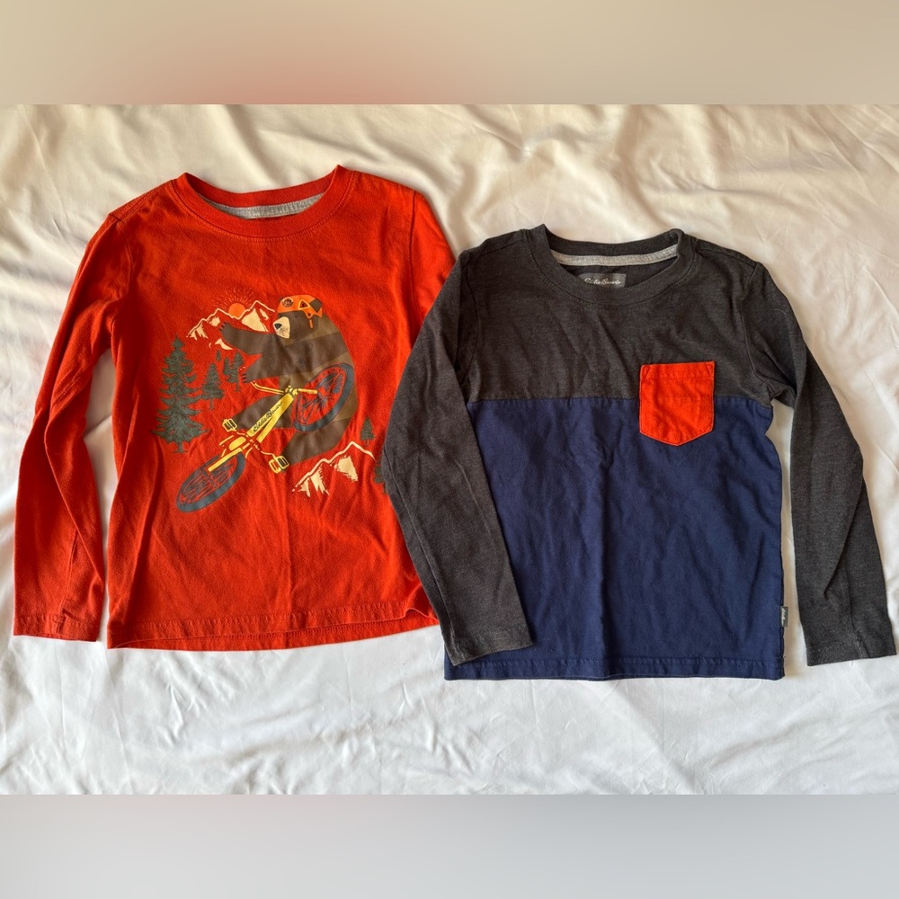 Kids Shirt Set - 2 Long Sleeve Shirts - Eddie Bauer - XS (5/6)